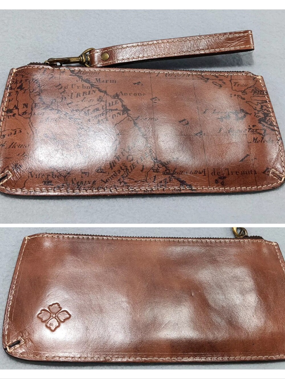Patrica Nash St Croce Leather Wristlet Wallet   Purse Cognac Brown